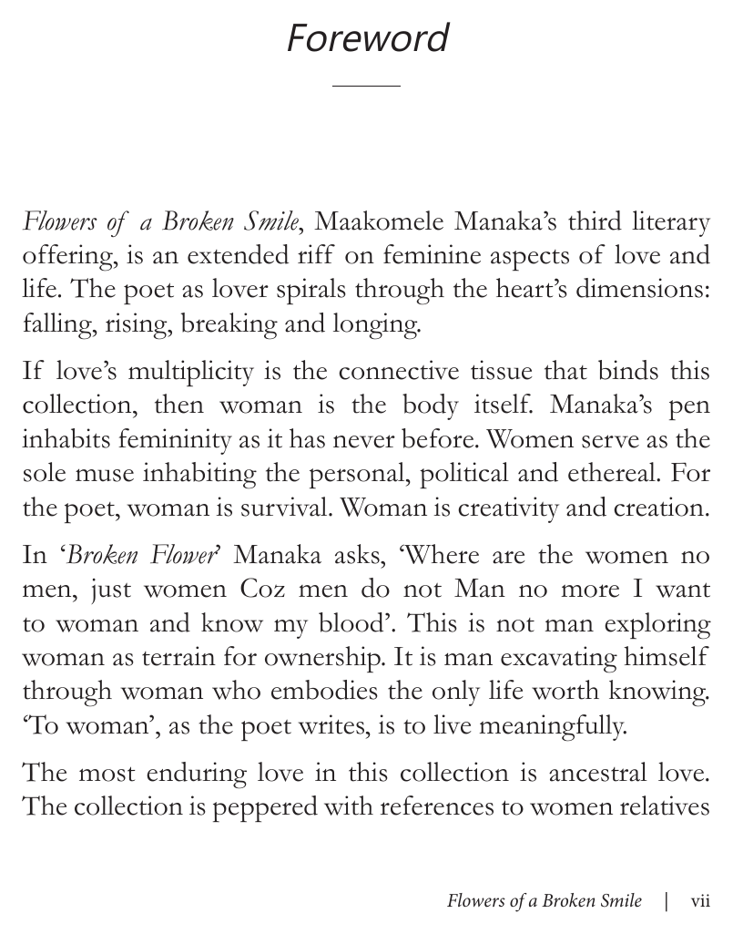 Original opening page — Flowers Of A Broken Smile. Exact facsimile from the authorised EPUB.