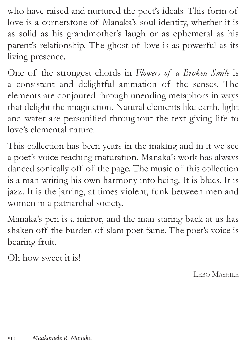 Original opening page — Flowers Of A Broken Smile. Exact facsimile from the authorised EPUB.