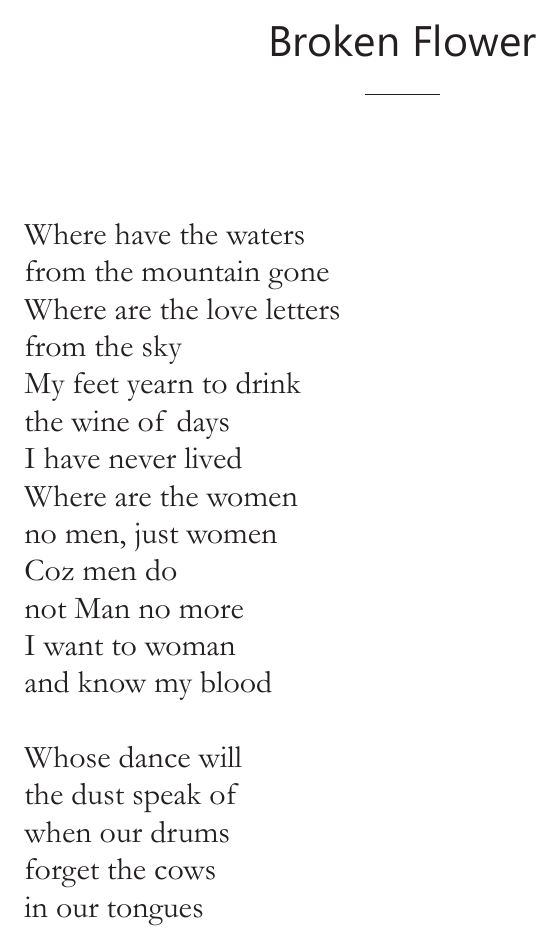 Original poem 2 page — Flowers Of A Broken Smile. Exact facsimile from the authorised EPUB.