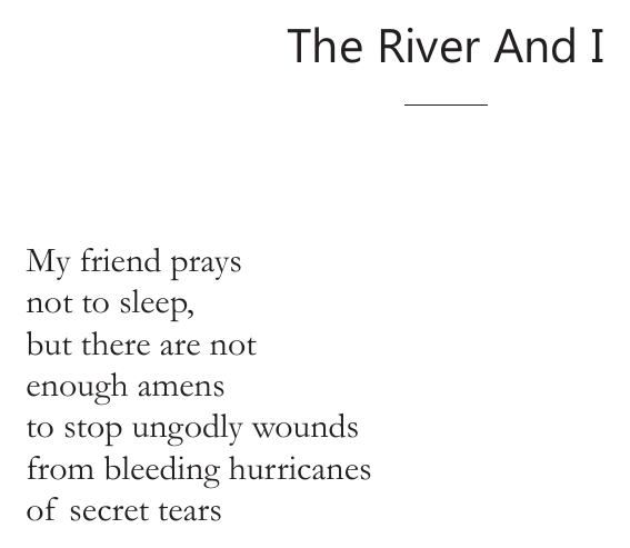 Opening portion of The River And I — Flowers Of A Broken Smile. Exact facsimile from the authorised EPUB.