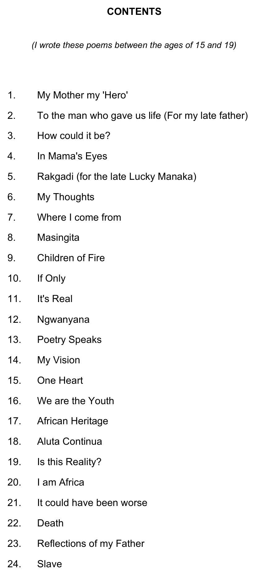 Original contents page — If Only. Exact facsimile from the authorised EPUB.