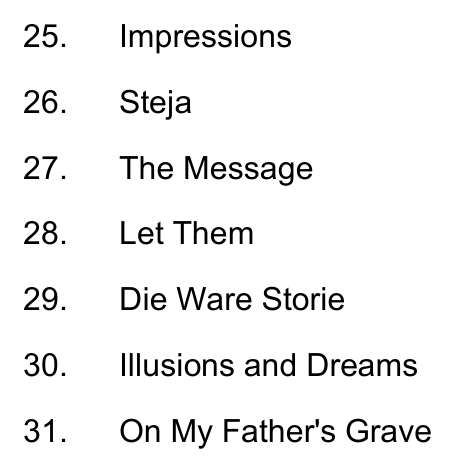 Original contents page — If Only. Exact facsimile from the authorised EPUB.