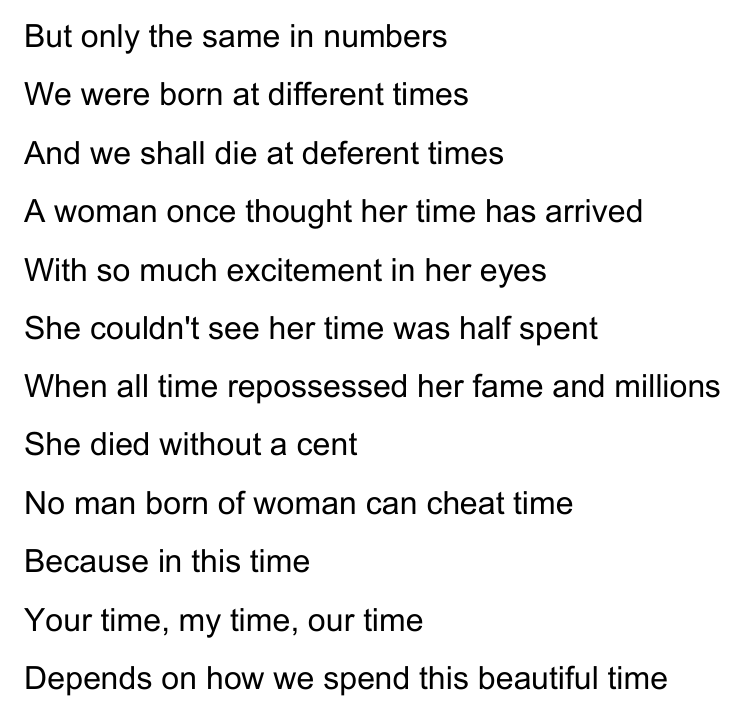 Original poem 1 page — In Time. Exact facsimile from the authorised EPUB.