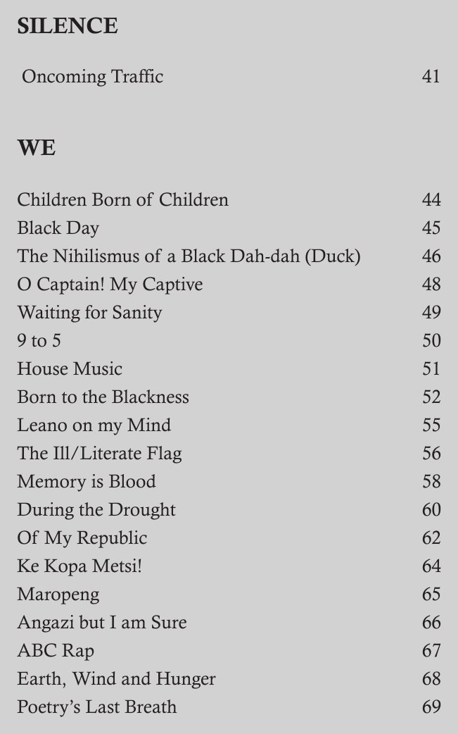 Original contents page — Oncoming Traffic. Exact facsimile from the authorised EPUB.